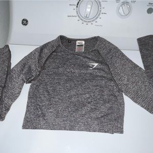 Grey Seamless Gymshark Crop long sleeve